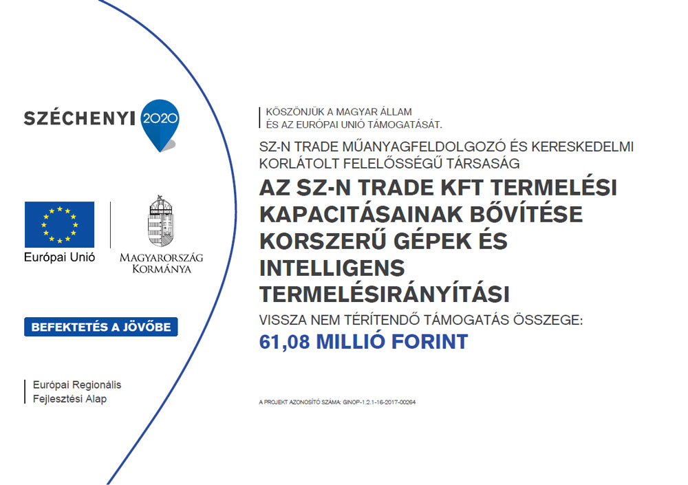 Az SZ-N Trade Kft. termelési kapacitásainak bővítése korszerű gépek és intelligens termelésirányítási rendszer beszerzése által